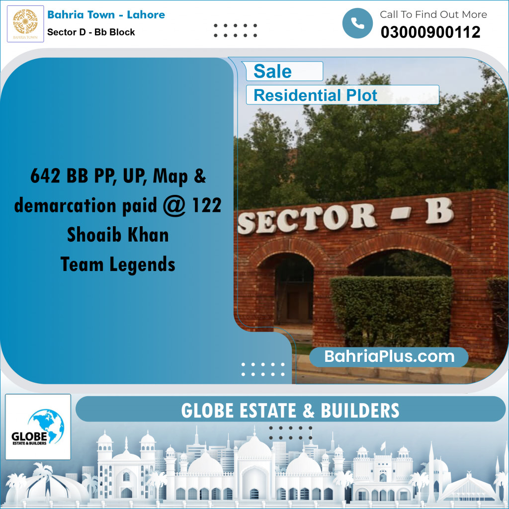 5 Marla Residential Plot for Sale in Sector D - BB Block -  Bahria Town, Lahore - (BP-265893)