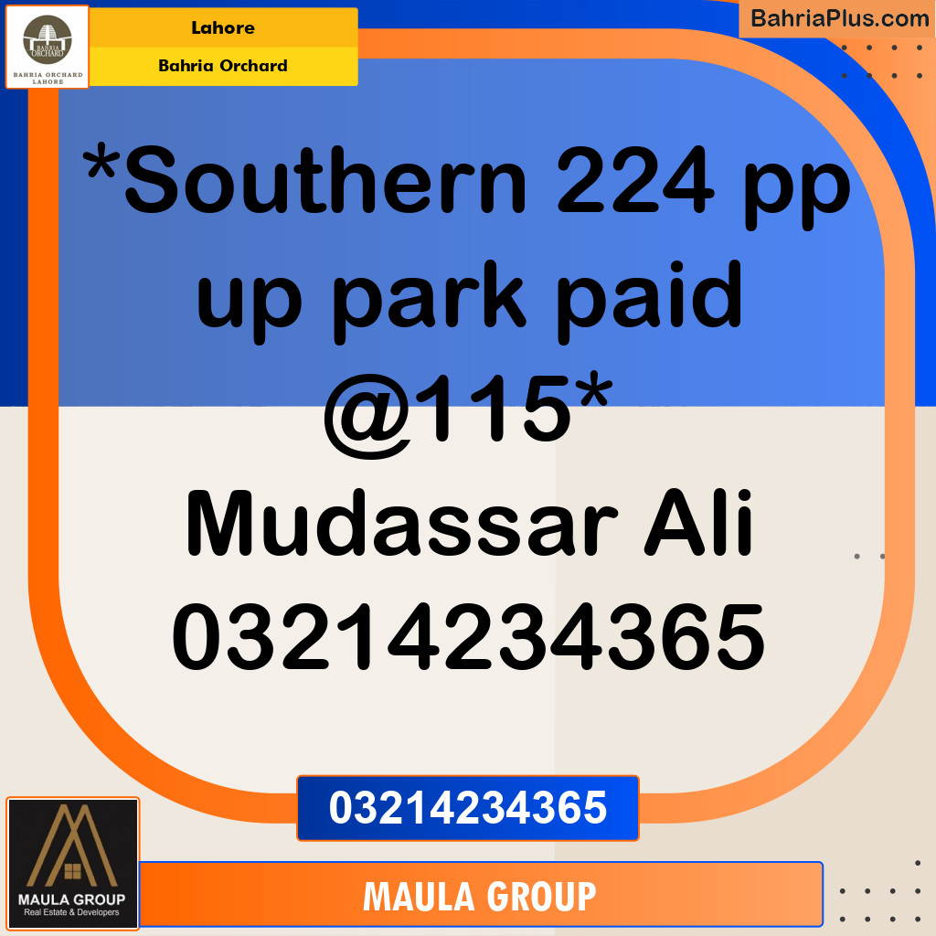 Residential Plot for Sale in Bahria Orchard, Lahore - (BP-265900)