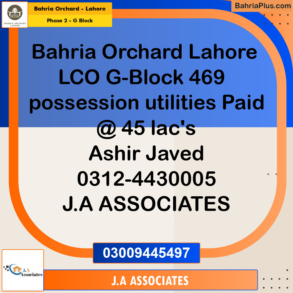 5 Marla Residential Plot for Sale in Phase 2 - G Block -  Bahria Orchard, Lahore - (BP-265961)