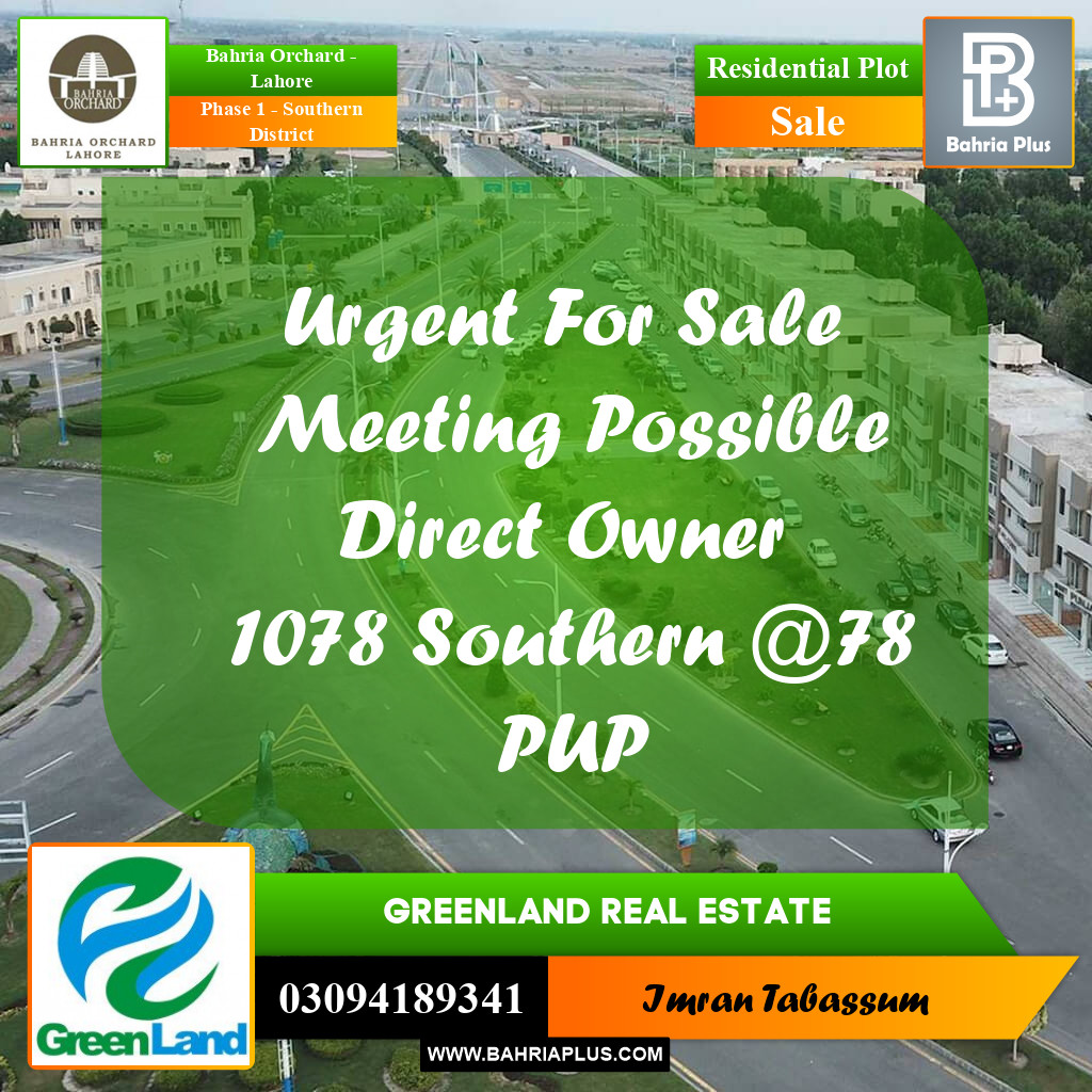 8 Marla Residential Plot for Sale in Phase 1 - Southern District -  Bahria Orchard, Lahore - (BP-265962)