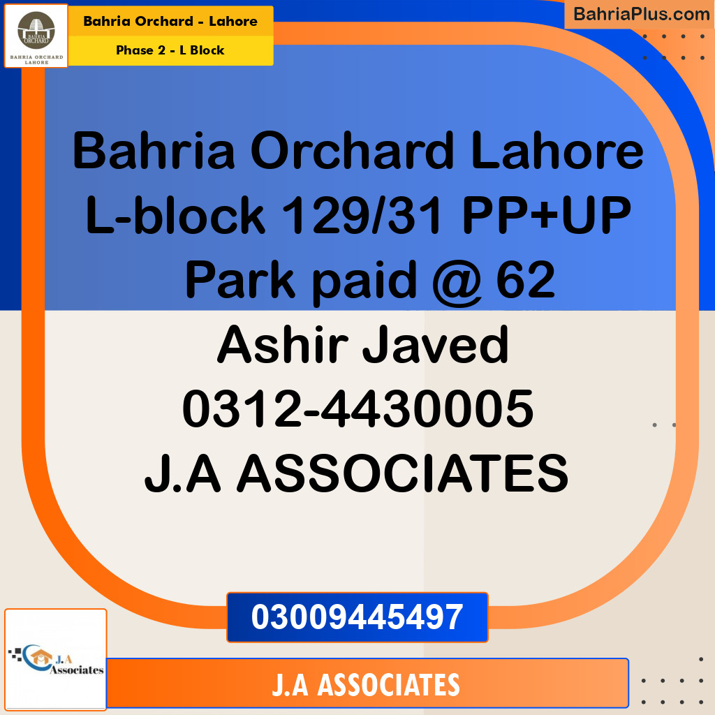 5 Marla Residential Plot for Sale in Phase 2 - L Block -  Bahria Orchard, Lahore - (BP-265965)