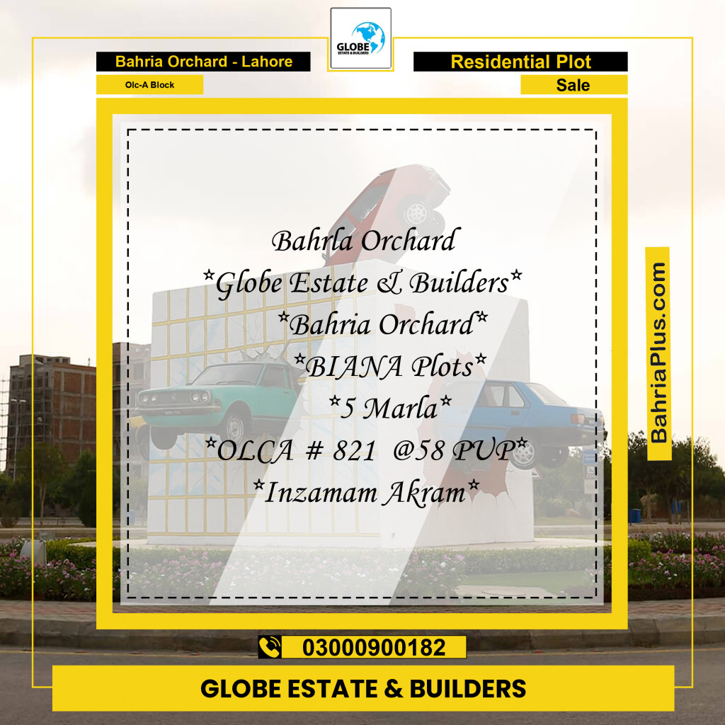 5 Marla Residential Plot for Sale in OLC-A Block -  Bahria Orchard, Lahore - (BP-265988)