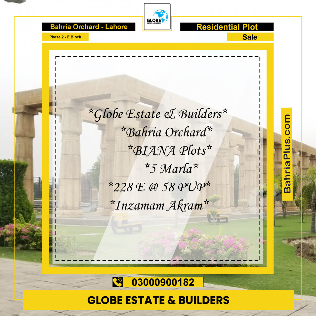 5 Marla Residential Plot for Sale in Phase 2 - E Block -  Bahria Orchard, Lahore - (BP-265990)
