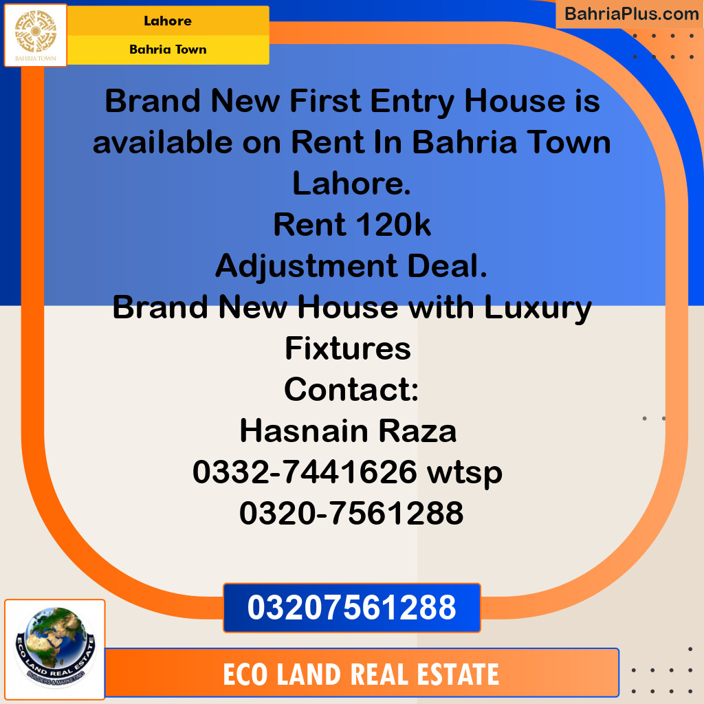 4 Marla Residential House for Rent in Bahria Town, Lahore - (BP-266003)