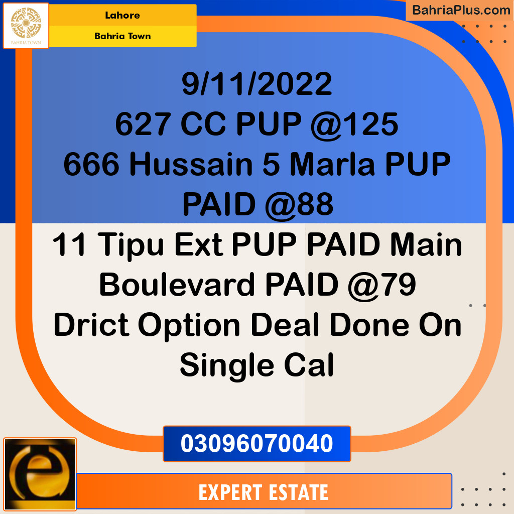 5 Marla Residential Plot for Sale in Bahria Town, Lahore - (BP-266042)
