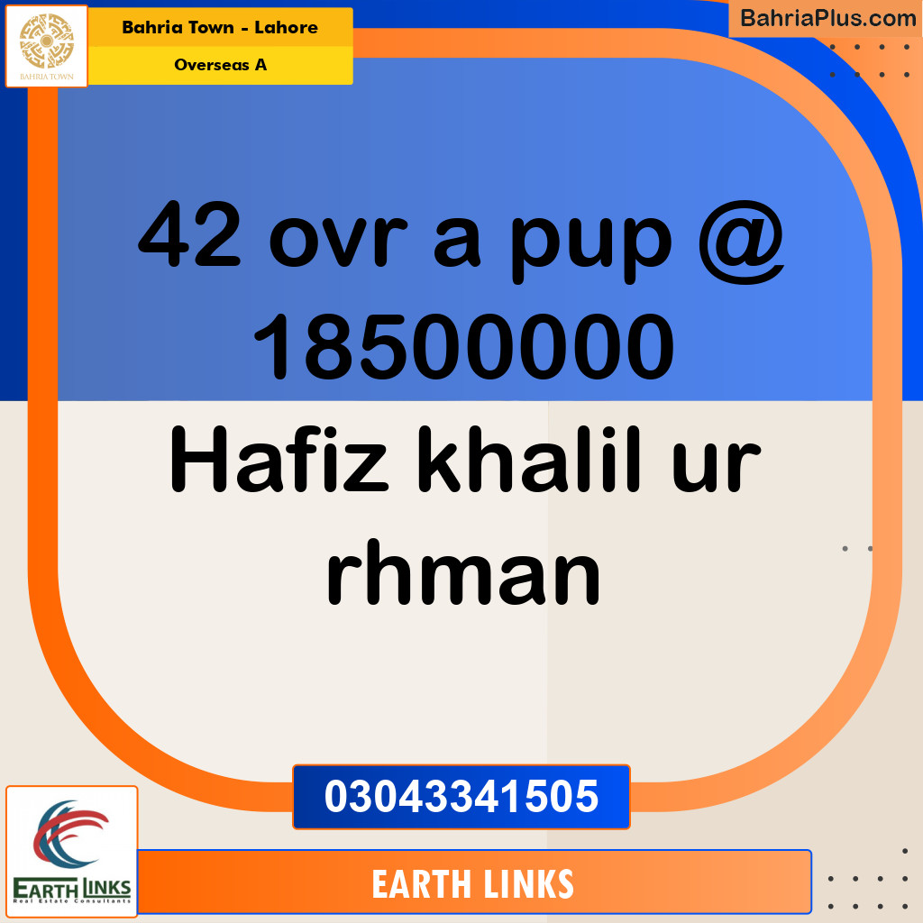 10 Marla Residential Plot for Sale in Overseas A -  Bahria Town, Lahore - (BP-266047)