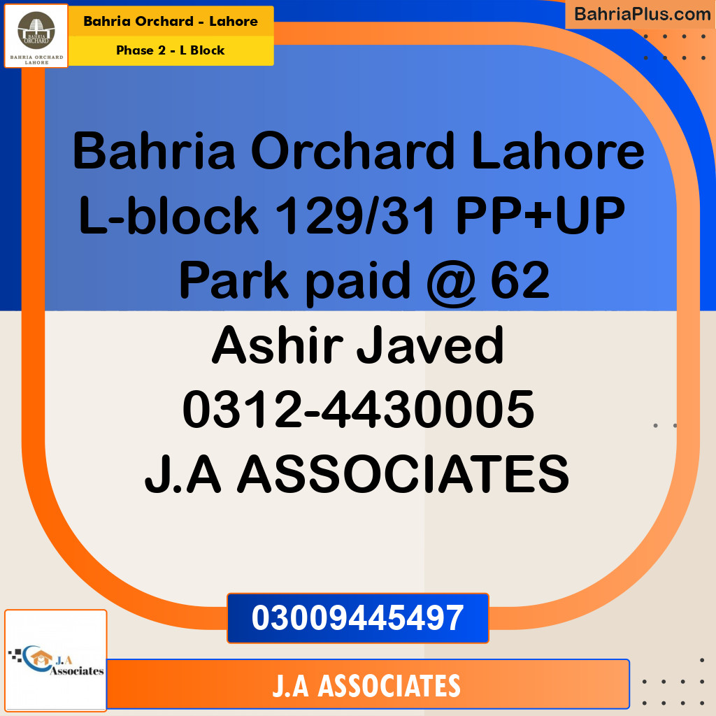 5 Marla Residential Plot for Sale in Phase 2 - L Block -  Bahria Orchard, Lahore - (BP-266084)