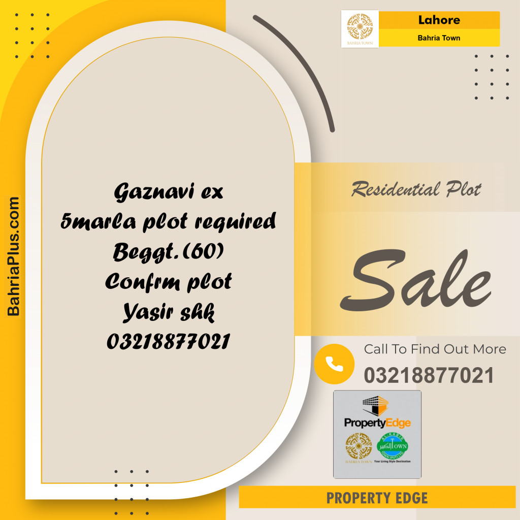 Residential Plot for Sale in Bahria Town, Lahore - (BP-266086)
