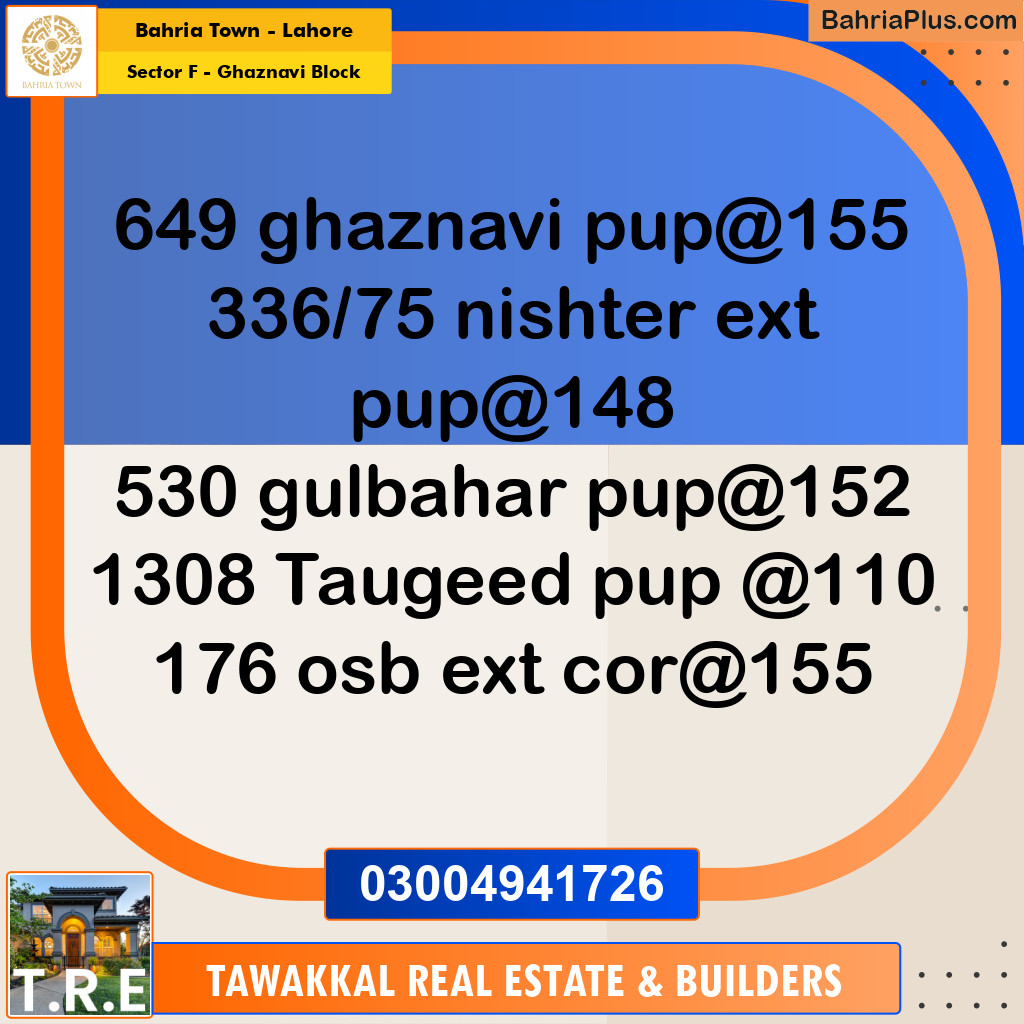 10 Marla Residential Plot for Sale in Sector F - Ghaznavi Block -  Bahria Town, Lahore - (BP-266091)