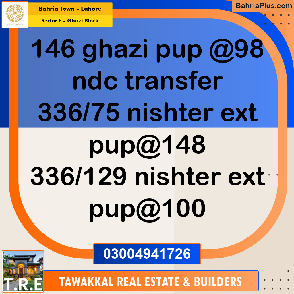 10 Marla Residential Plot for Sale in Sector F - Ghazi Block -  Bahria Town, Lahore - (BP-266109)