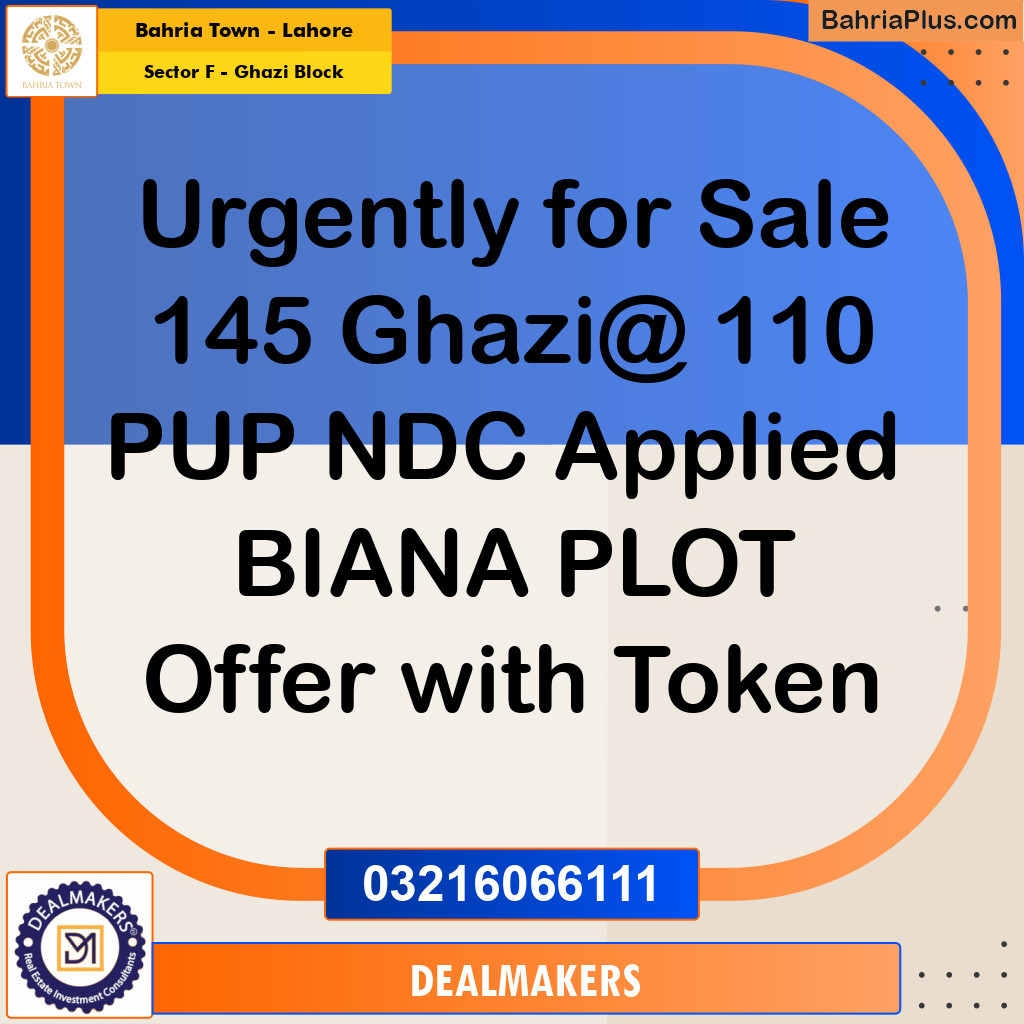 10 Marla Residential Plot for Sale in Sector F - Ghazi Block -  Bahria Town, Lahore - (BP-266111)