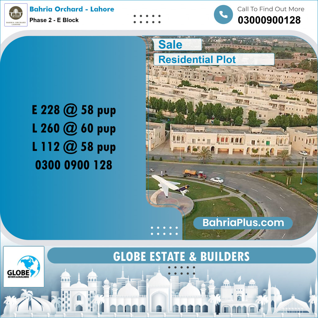 5 Marla Residential Plot for Sale in Phase 2 - E Block -  Bahria Orchard, Lahore - (BP-266141)