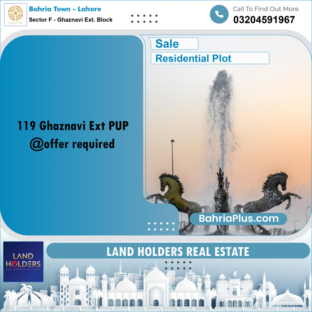 5 Marla Residential Plot for Sale in Sector F - Ghaznavi Ext. Block -  Bahria Town, Lahore - (BP-266164)