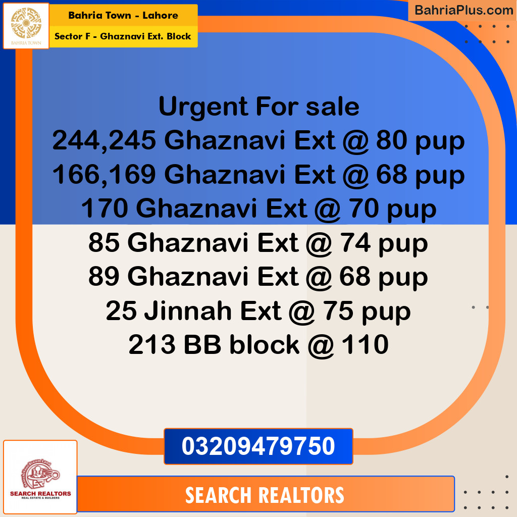 5 Marla Residential Plot for Sale in Sector F - Ghaznavi Ext. Block -  Bahria Town, Lahore - (BP-266182)