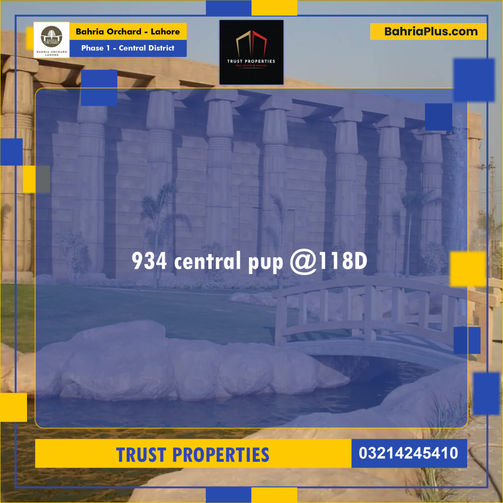 10 Marla Residential Plot for Sale in Phase 1 - Central District -  Bahria Orchard, Lahore - (BP-266188)