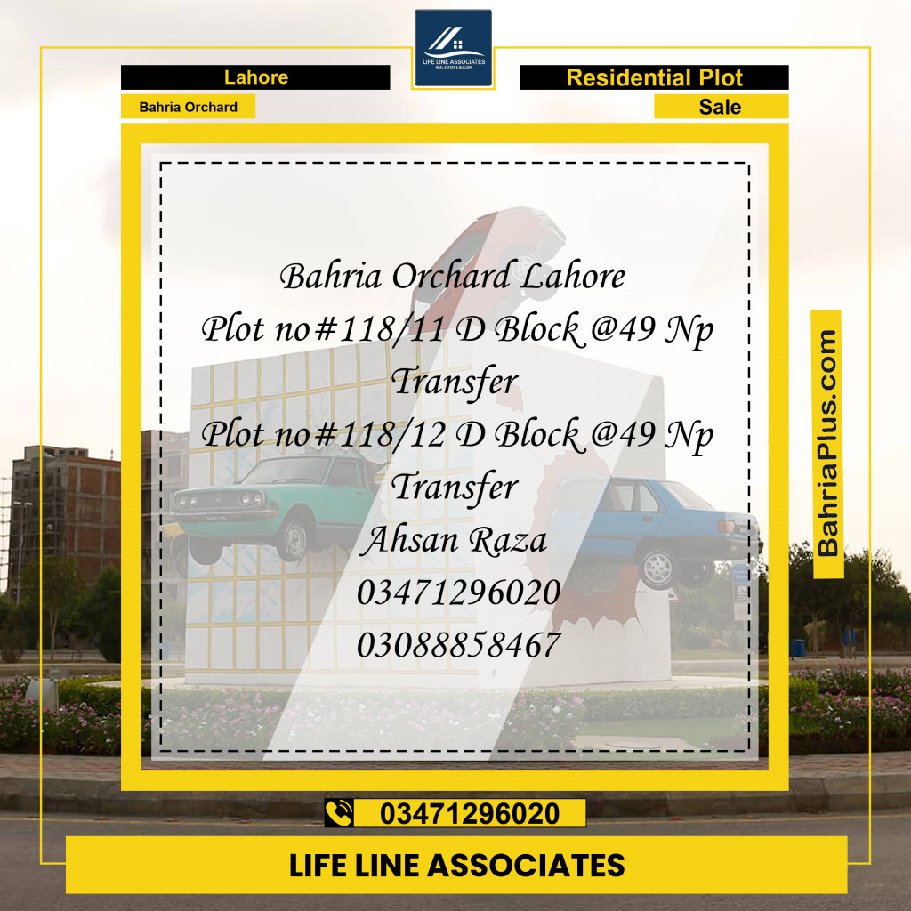 5 Marla Residential Plot for Sale in Bahria Orchard, Lahore - (BP-266244)