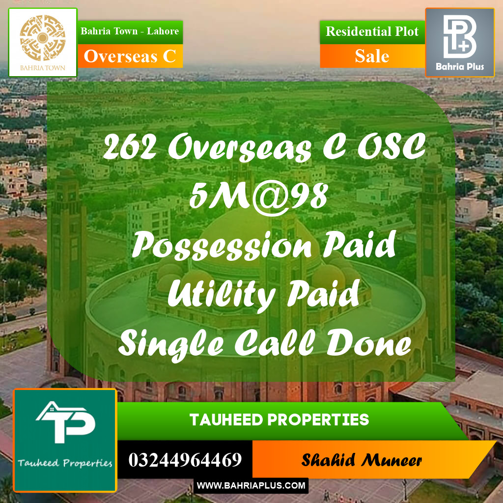 5 Marla Residential Plot for Sale in Overseas C -  Bahria Town, Lahore - (BP-266248)