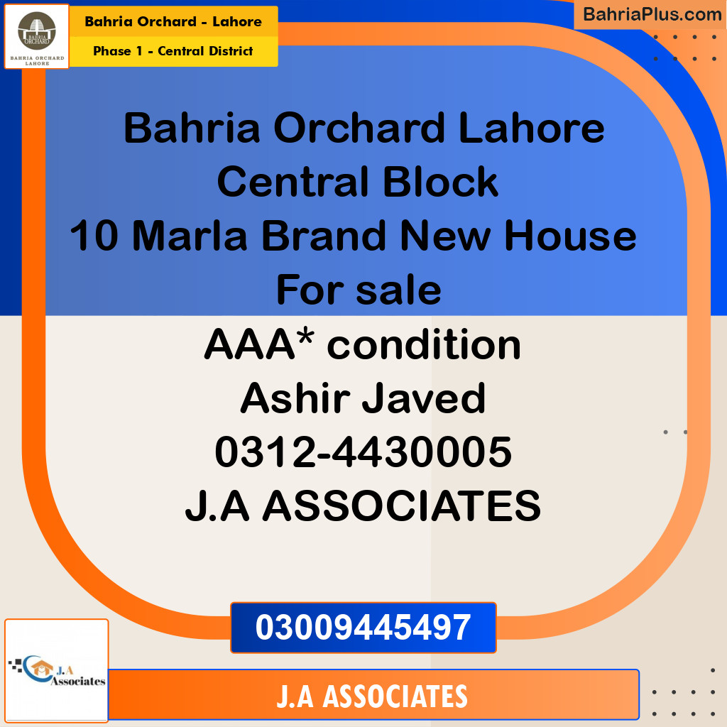 10 Marla Residential House for Sale in Phase 1 - Central District -  Bahria Orchard, Lahore - (BP-266272)