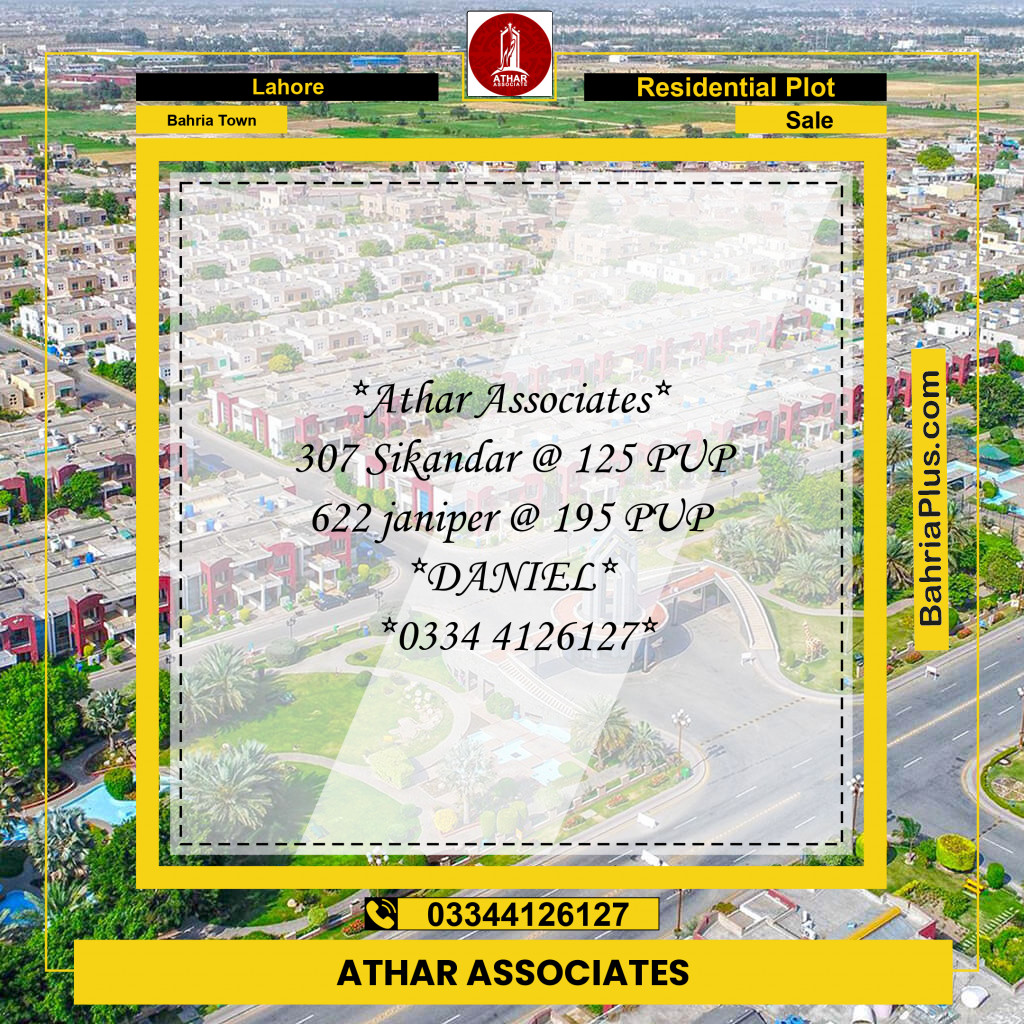 10 Marla Residential Plot for Sale in Bahria Town, Lahore - (BP-266277)