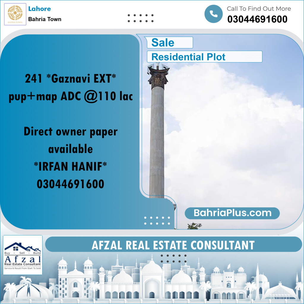 Residential Plot for Sale in Bahria Town, Lahore - (BP-266312)
