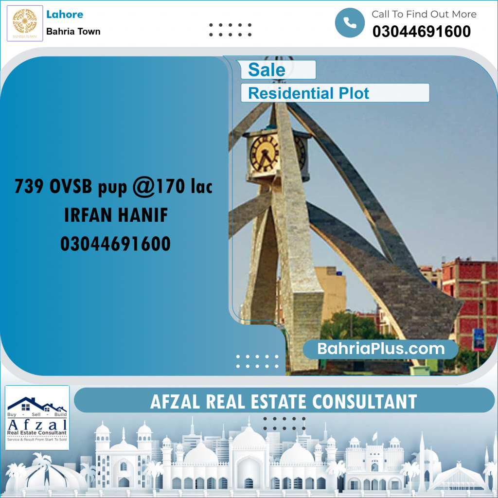 Residential Plot for Sale in Bahria Town, Lahore - (BP-266313)