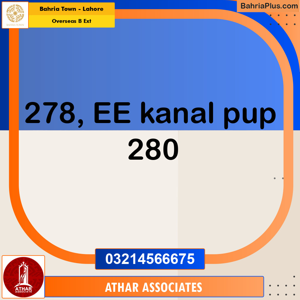 20 Marla Residential Plot for Sale in Overseas B Ext -  Bahria Town, Lahore - (BP-266344)