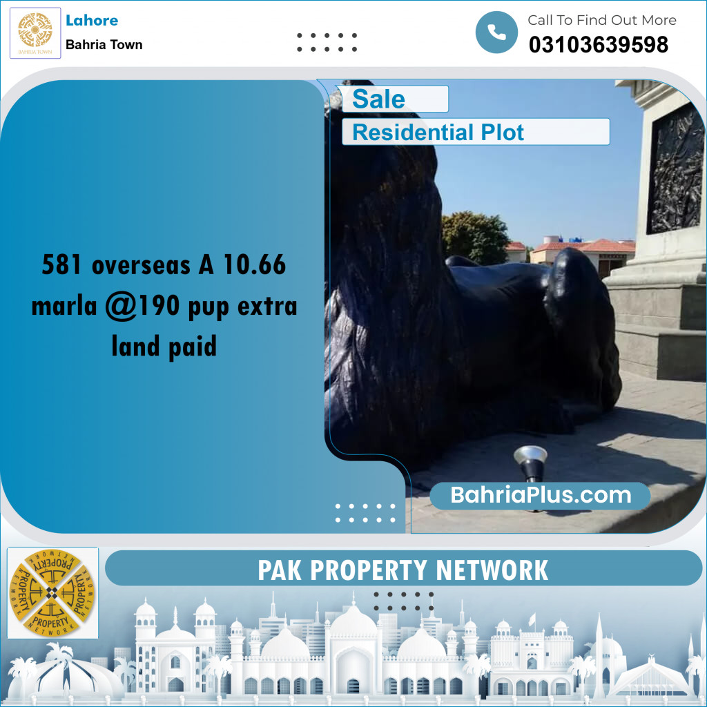 Residential Plot for Sale in Bahria Town, Lahore - (BP-266353)