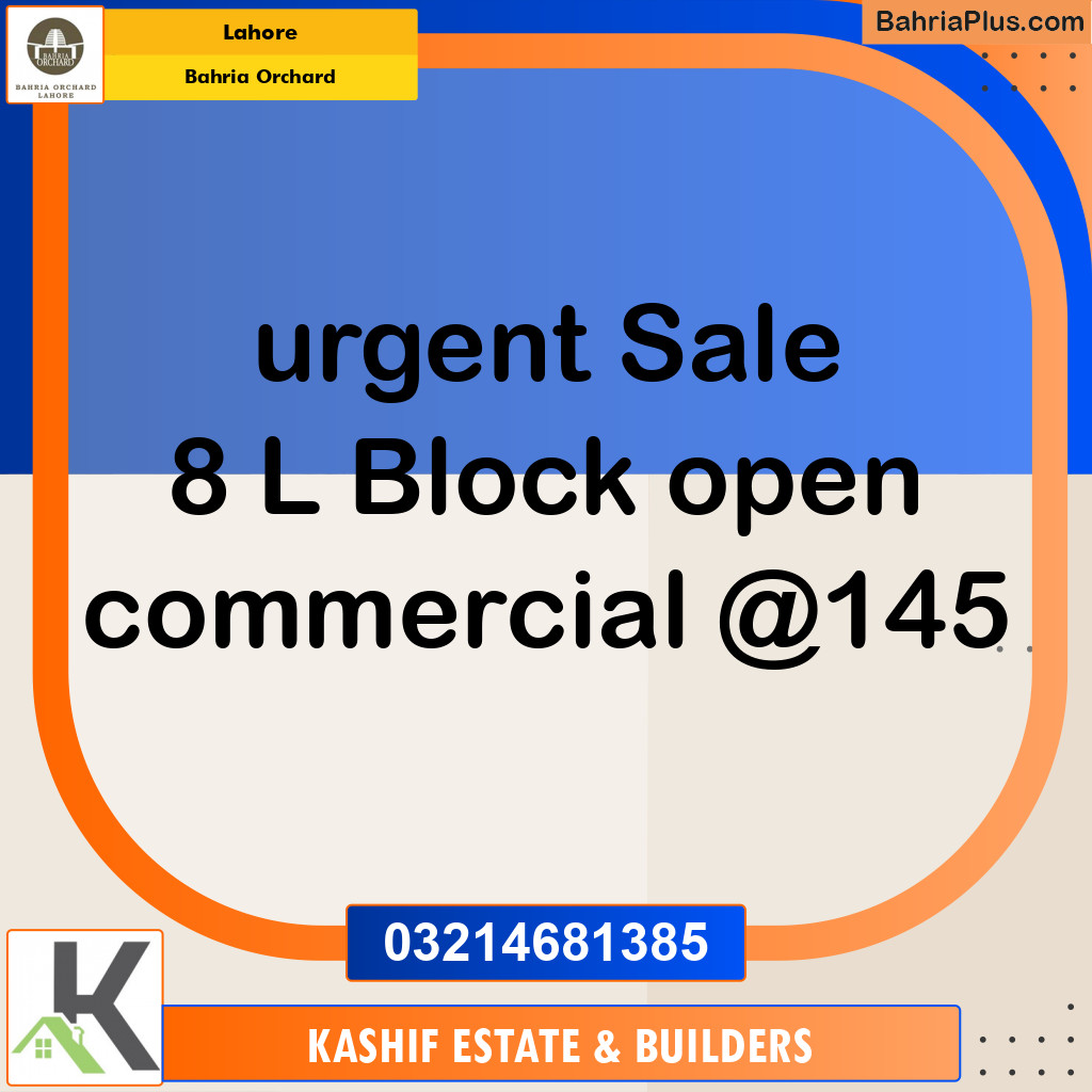 Commercial Plot for Sale in Bahria Orchard, Lahore - (BP-266355)