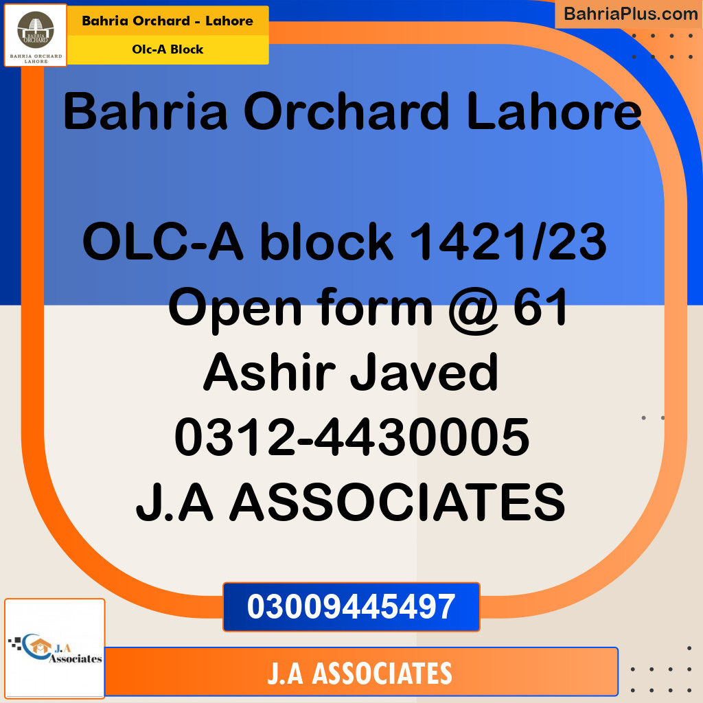 5 Marla Residential Plot for Sale in OLC-A Block -  Bahria Orchard, Lahore - (BP-266364)