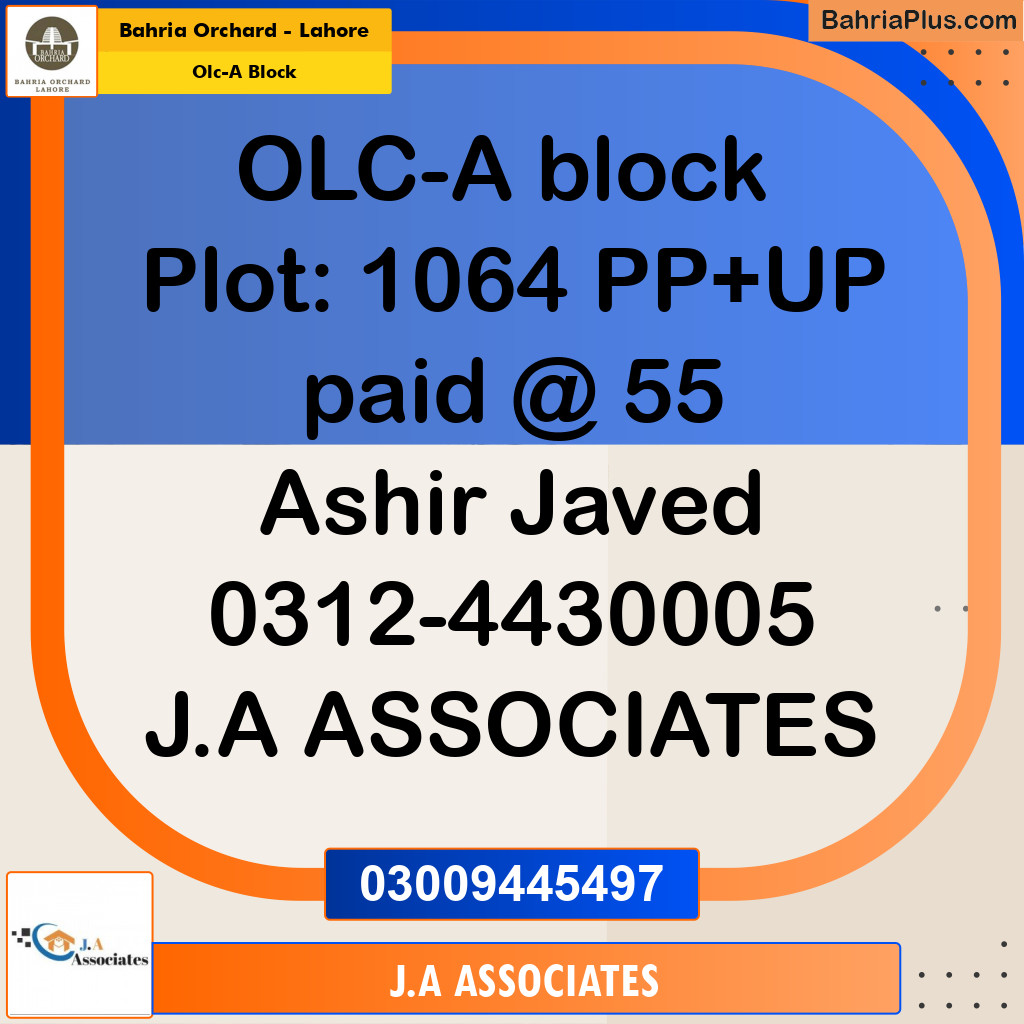 5 Marla Residential Plot for Sale in OLC-A Block -  Bahria Orchard, Lahore - (BP-266367)