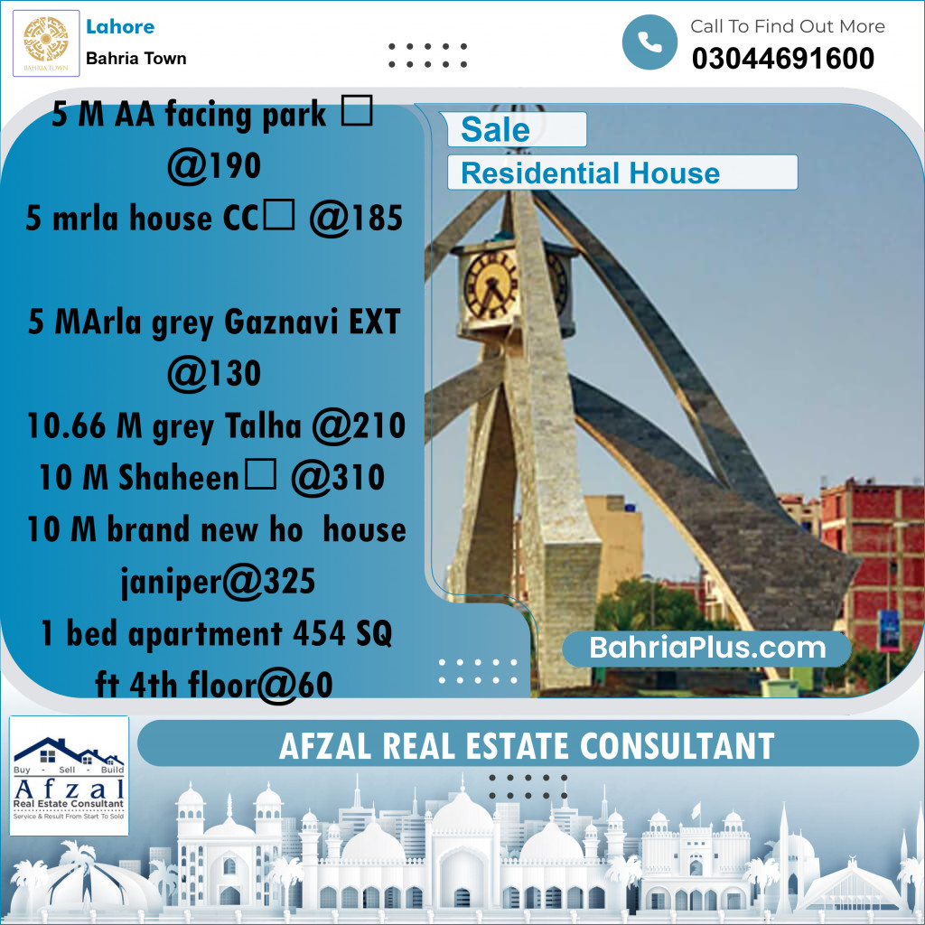 Residential House for Sale in Bahria Town, Lahore - (BP-266371)