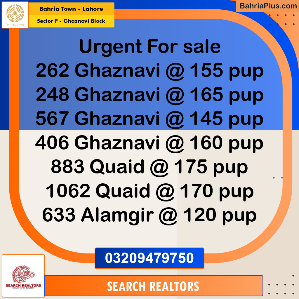 10 Marla Residential Plot for Sale in Sector F - Ghaznavi Block -  Bahria Town, Lahore - (BP-266377)