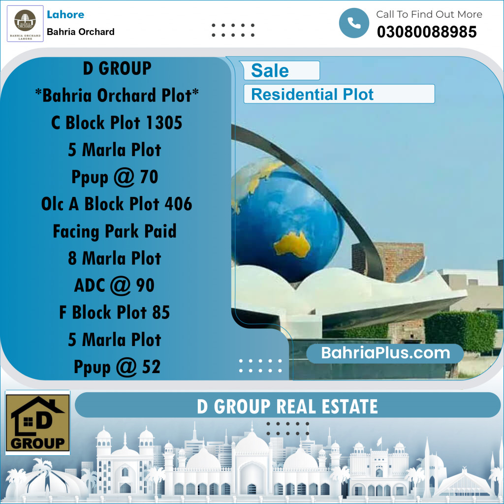 Residential Plot for Sale in Bahria Orchard, Lahore - (BP-266403)