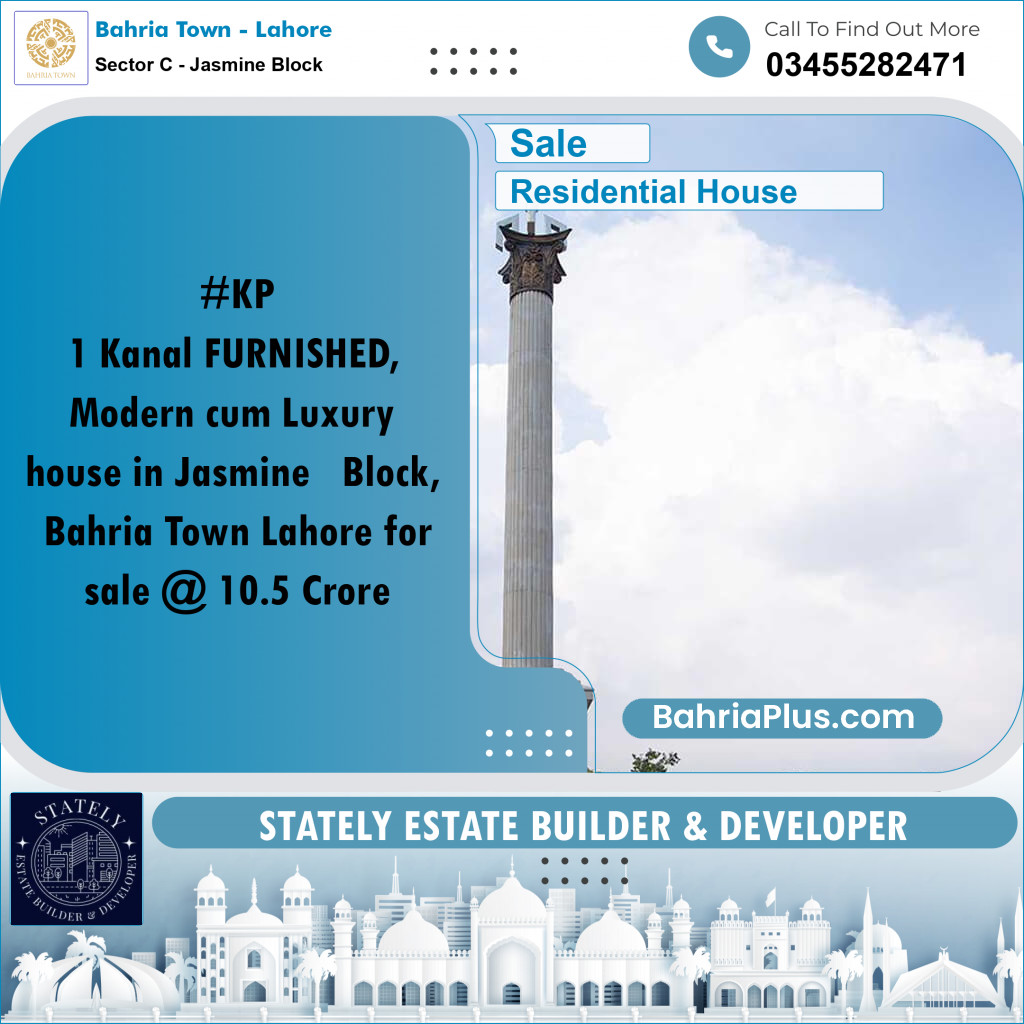 1 Kanal Residential House for Sale in Sector C - Jasmine Block -  Bahria Town, Lahore - (BP-266435)