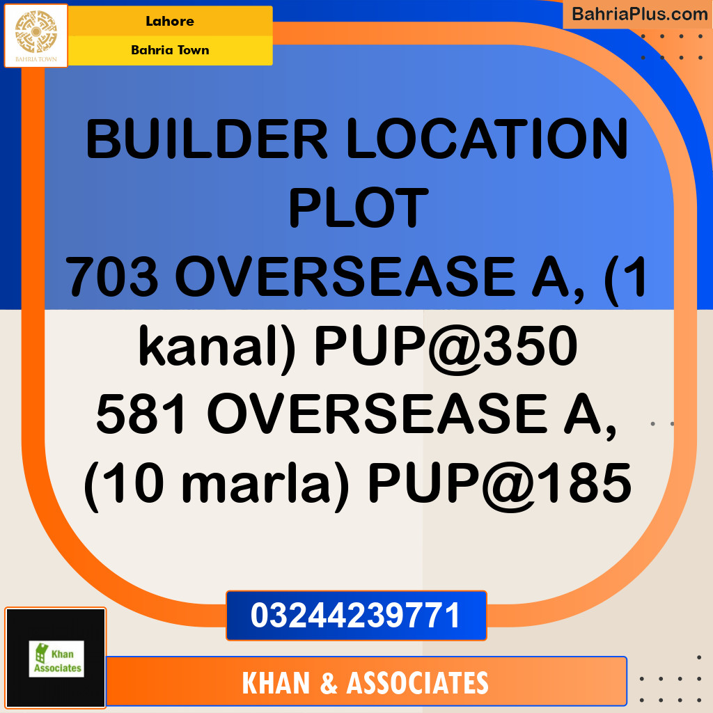Residential Plot for Sale in Bahria Town, Lahore - (BP-266490)