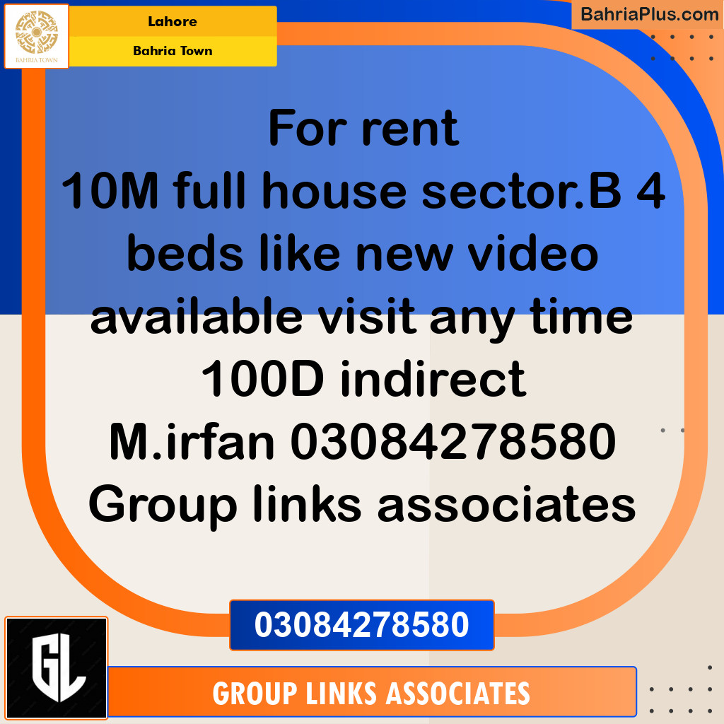 Residential House for Rent in Bahria Town, Lahore - (BP-266515)