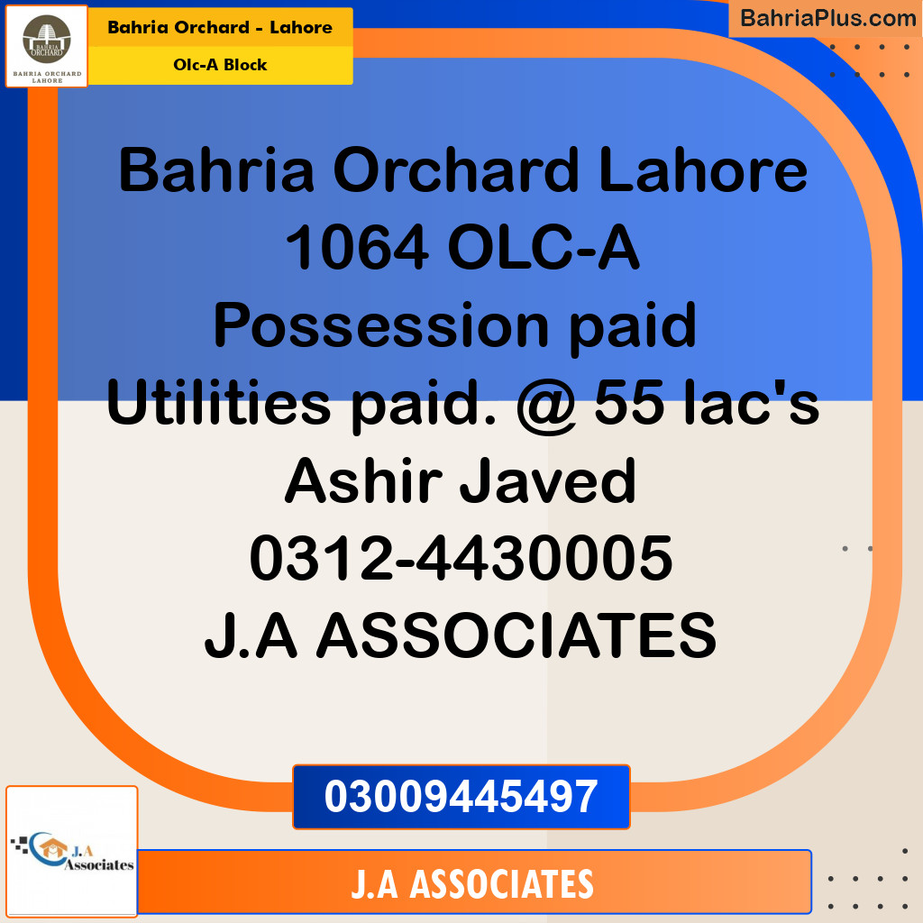 5 Marla Residential Plot for Sale in OLC-A Block -  Bahria Orchard, Lahore - (BP-266522)