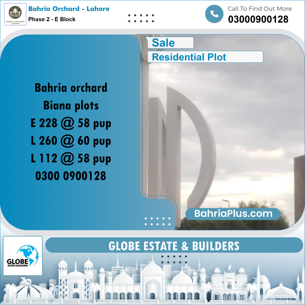 5 Marla Residential Plot for Sale in Phase 2 - E Block -  Bahria Orchard, Lahore - (BP-266525)