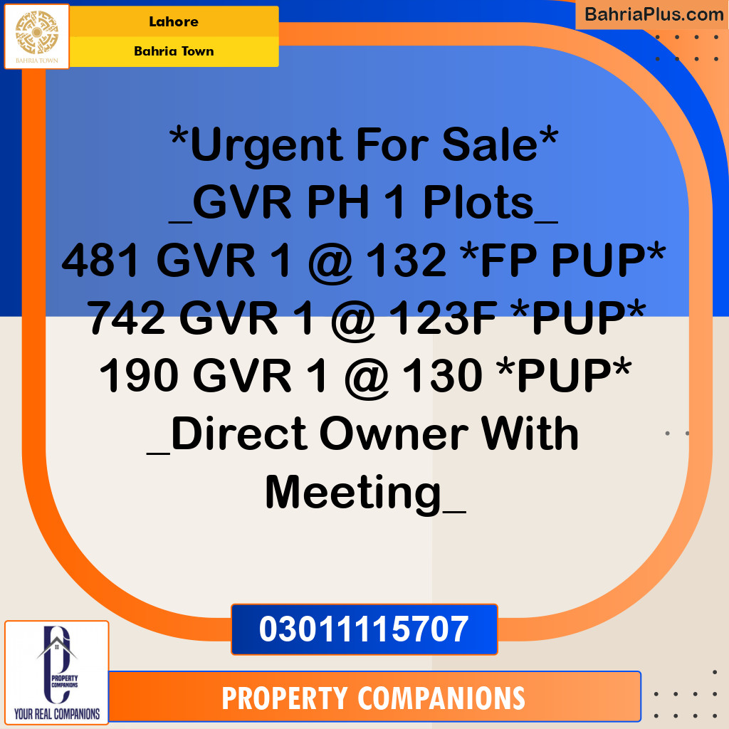 Residential Plot for Sale in Bahria Town, Lahore - (BP-266530)