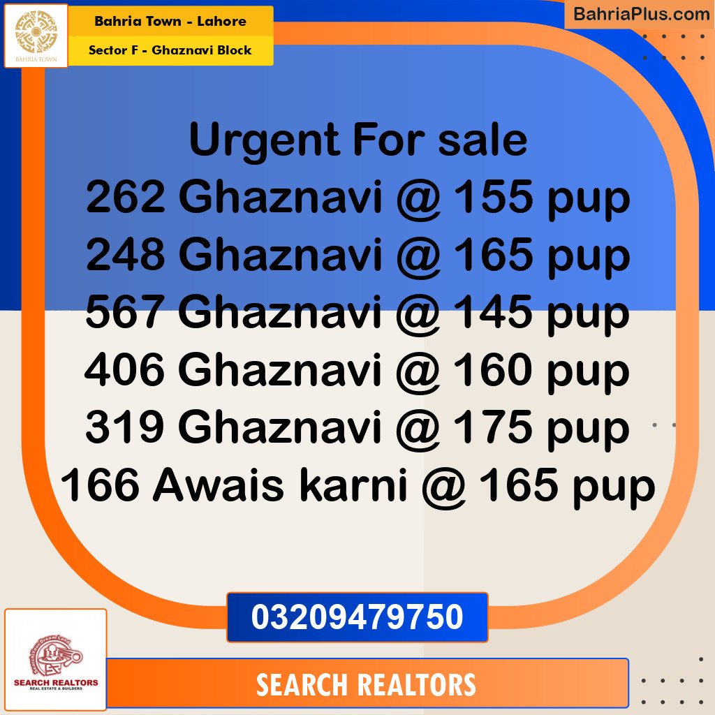 10 Marla Residential Plot for Sale in Sector F - Ghaznavi Block -  Bahria Town, Lahore - (BP-266567)