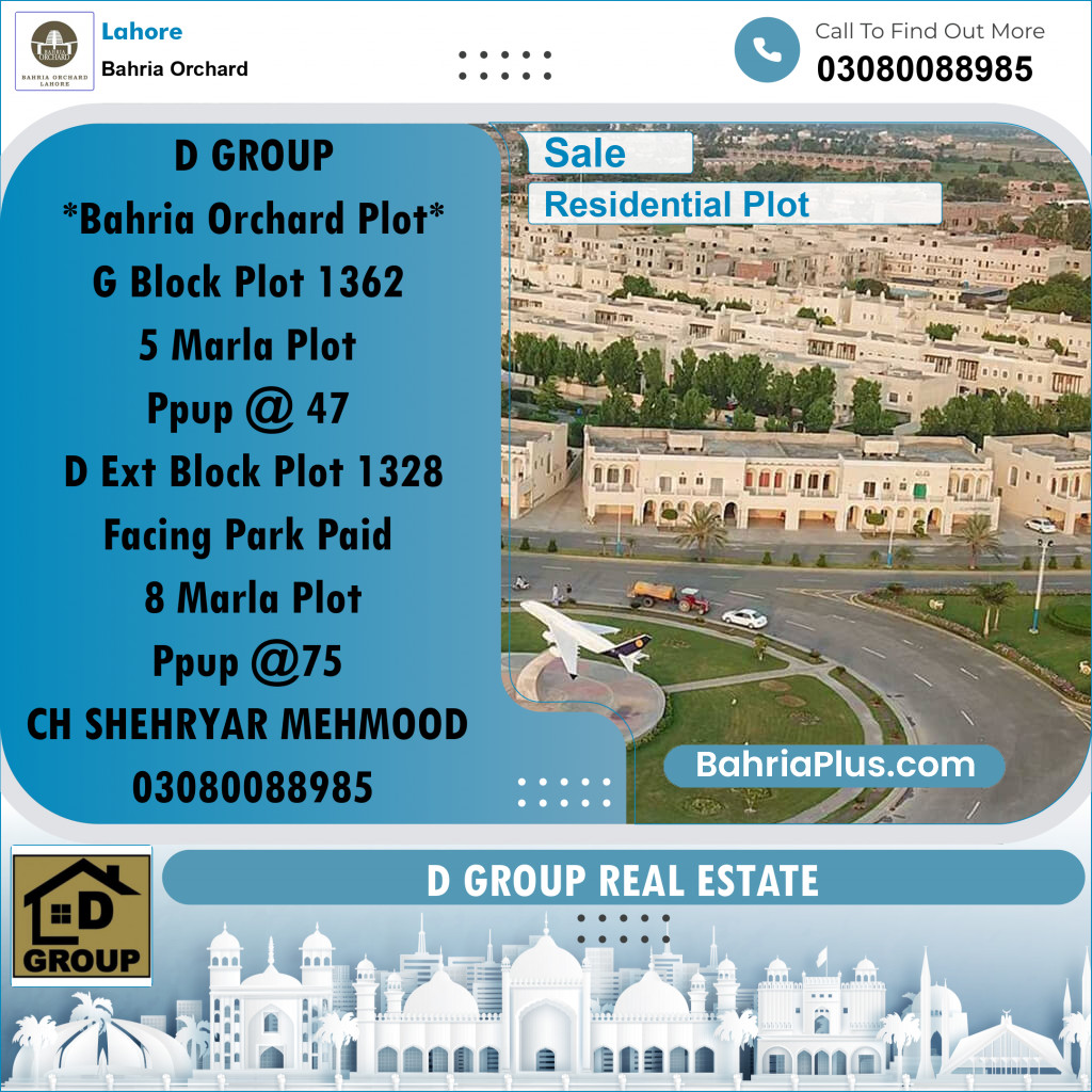 Residential Plot for Sale in Bahria Orchard, Lahore - (BP-266687)