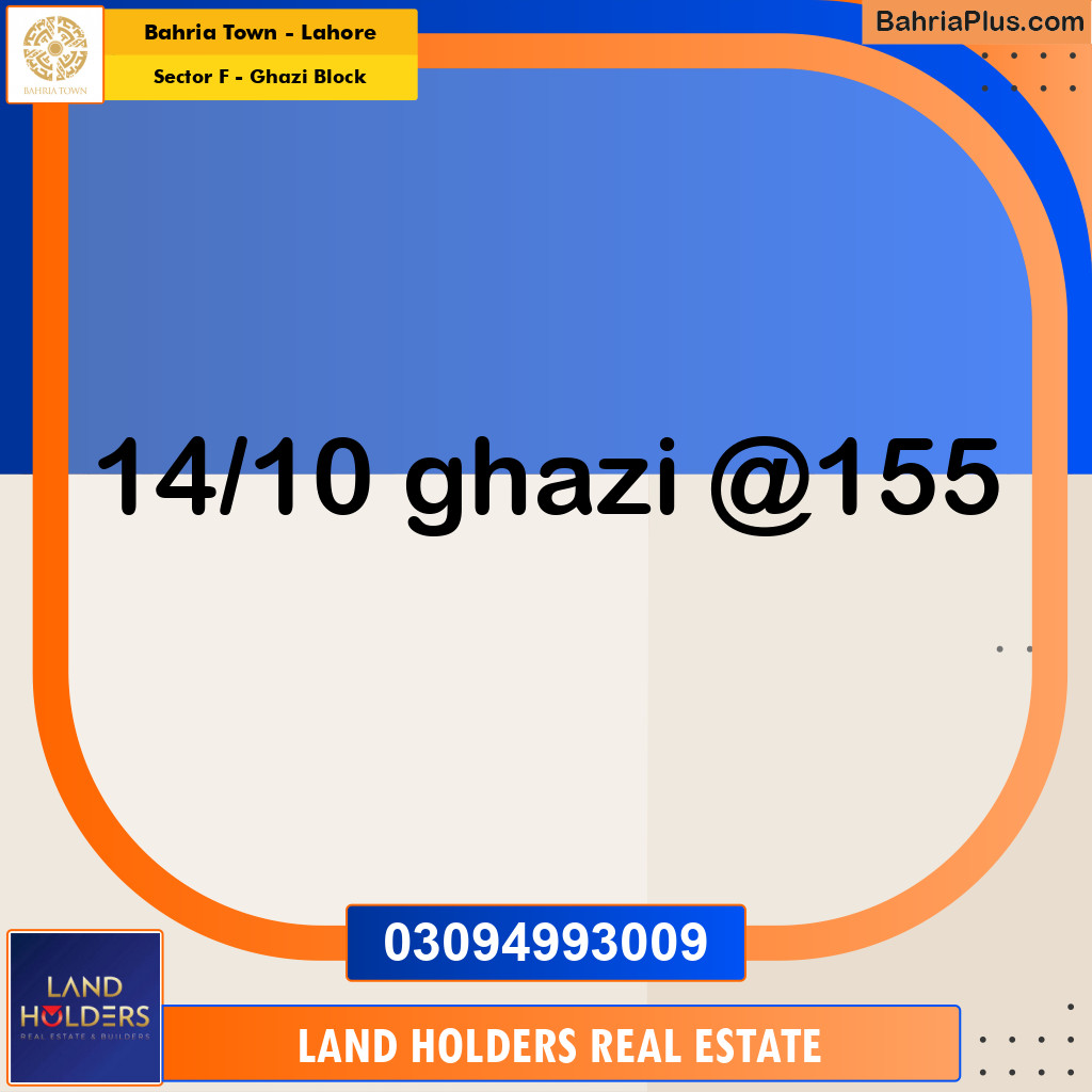 1 Kanal Residential Plot for Sale in Sector F - Ghazi Block -  Bahria Town, Lahore - (BP-266692)