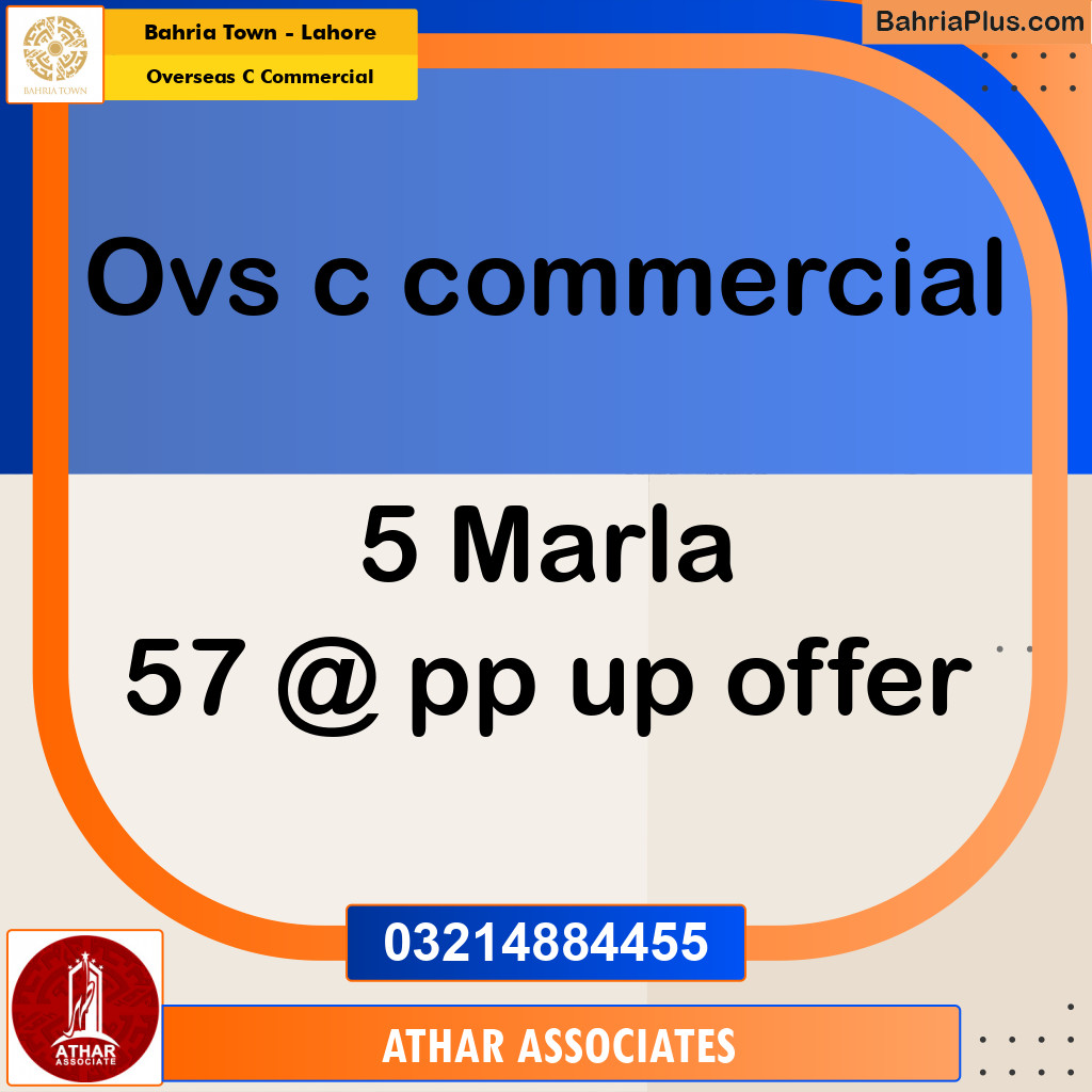 5 Marla Commercial Plot for Sale in Overseas C Commercial -  Bahria Town, Lahore - (BP-266722)