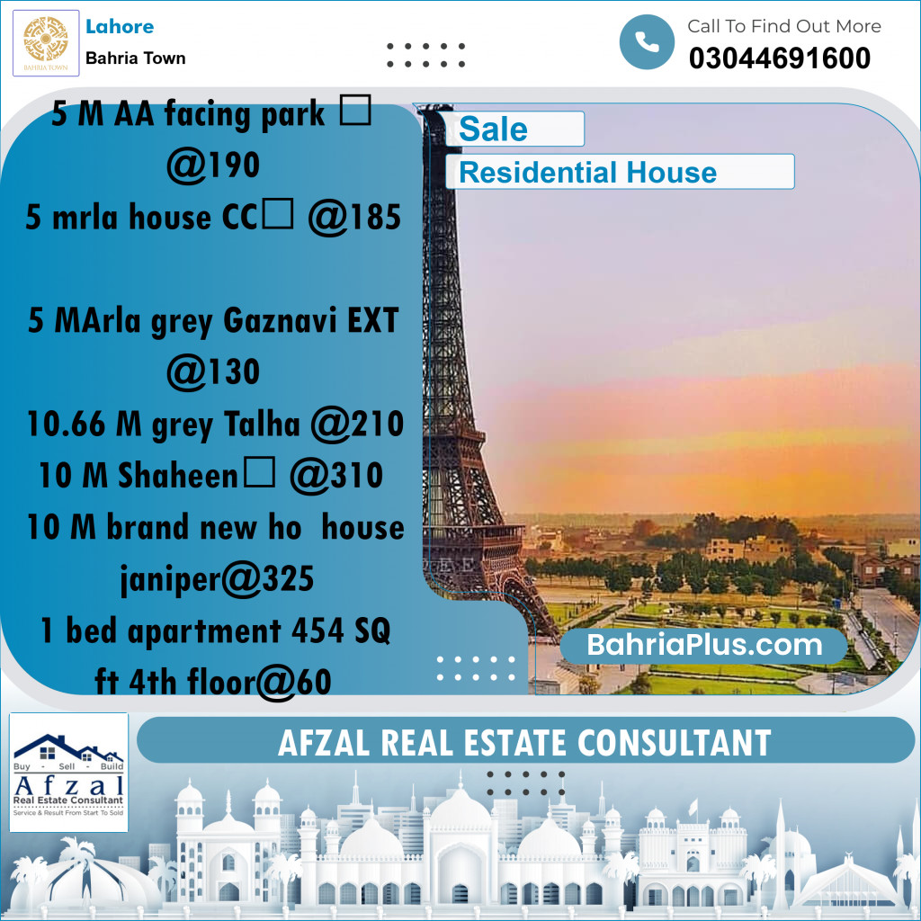 Residential House for Sale in Bahria Town, Lahore - (BP-266751)