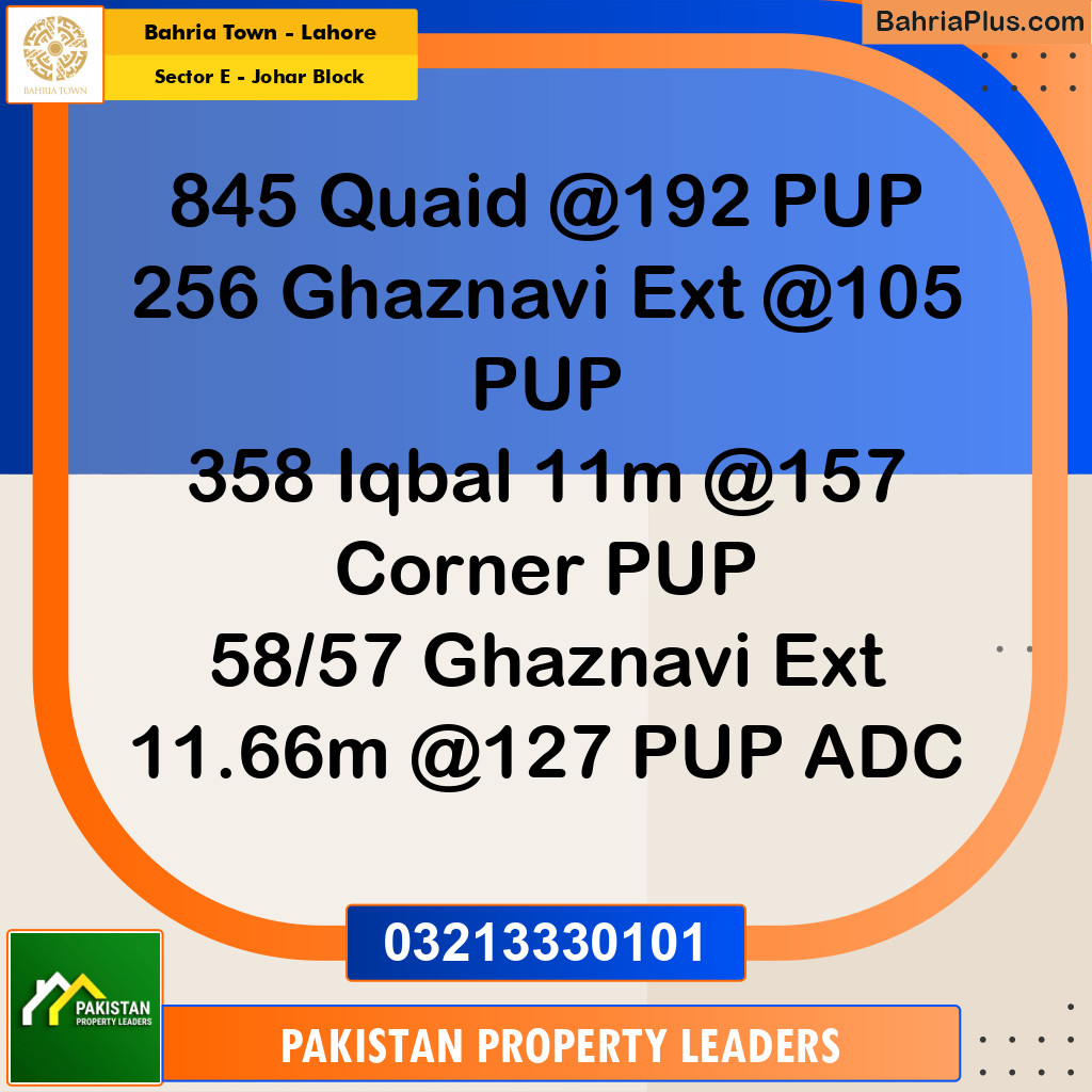 10 Marla Residential Plot for Sale in Sector E - Johar Block -  Bahria Town, Lahore - (BP-266756)
