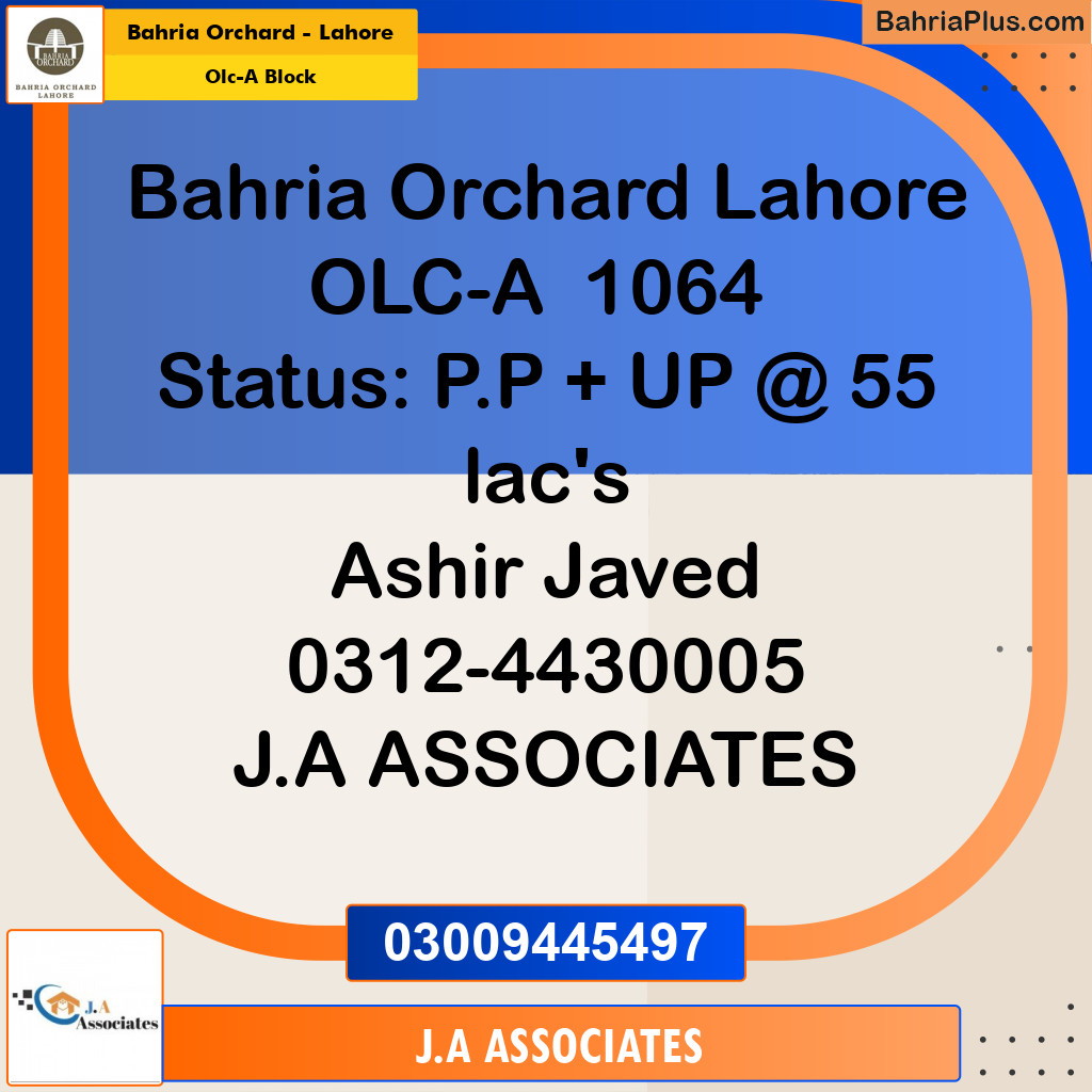 5 Marla Residential Plot for Sale in OLC-A Block -  Bahria Orchard, Lahore - (BP-266774)