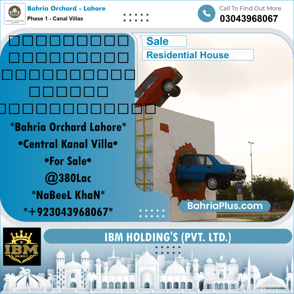 1 Kanal Residential House for Sale in Phase 1 - Canal Villas -  Bahria Orchard, Lahore - (BP-266785)