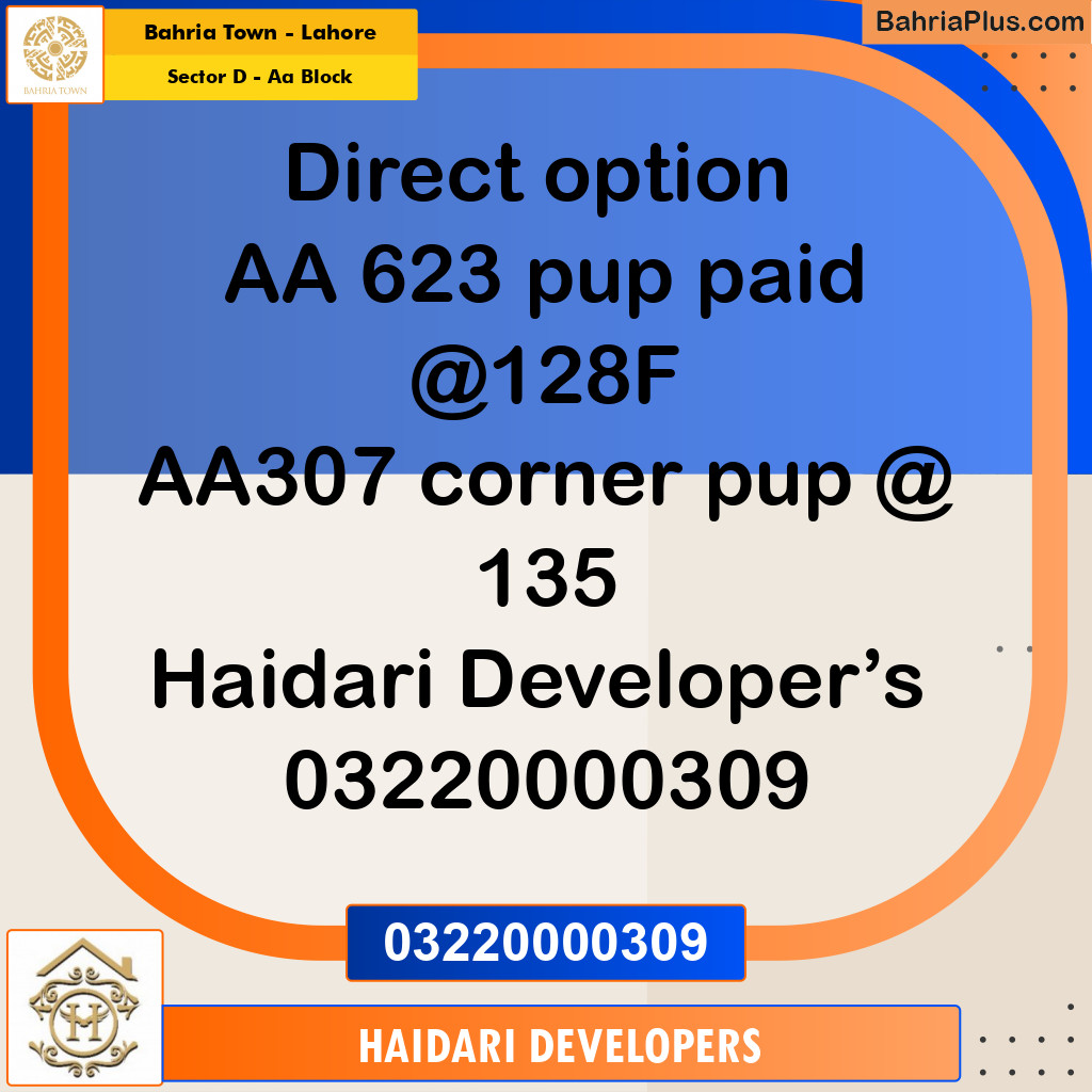 5 Marla Residential Plot for Sale in Sector D - AA Block -  Bahria Town, Lahore - (BP-266791)