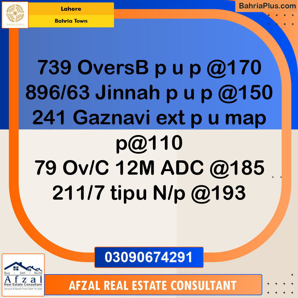 Residential Plot for Sale in Bahria Town, Lahore - (BP-266805)