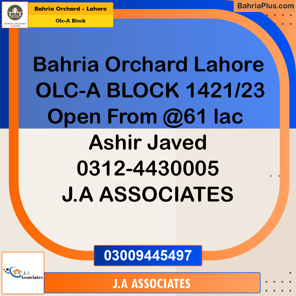 5 Marla Residential Plot for Sale in OLC-A Block -  Bahria Orchard, Lahore - (BP-266806)